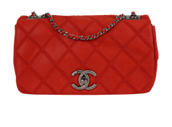 Diamond Stitch Shoulder Bag, Leather, Red, 17880125 (2012-13), AC/DB/B, 3*